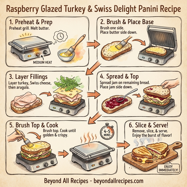 Raspberry Glazed Turkey & Swiss Delight Panini instructions
