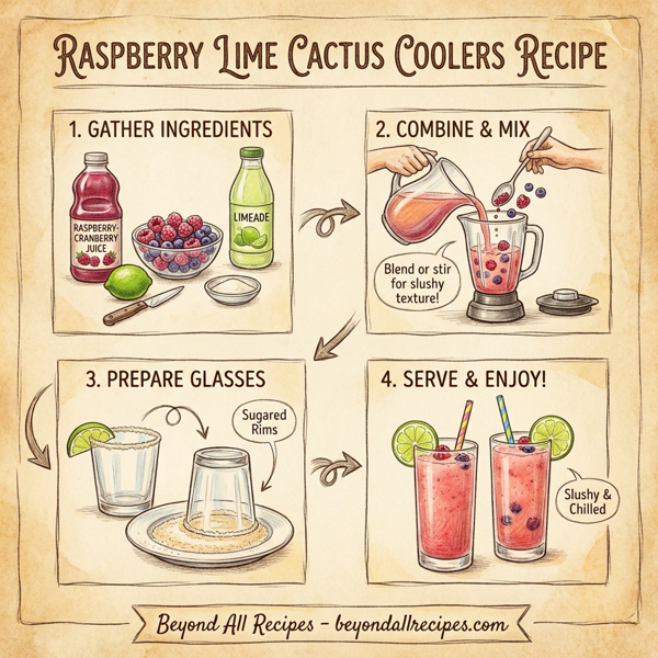 Raspberry Lime Cactus Coolers instructions
