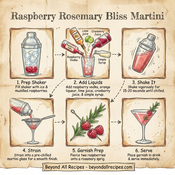 Raspberry Rosemary Bliss Martini instructions