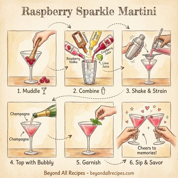 Raspberry Sparkle Martini instructions