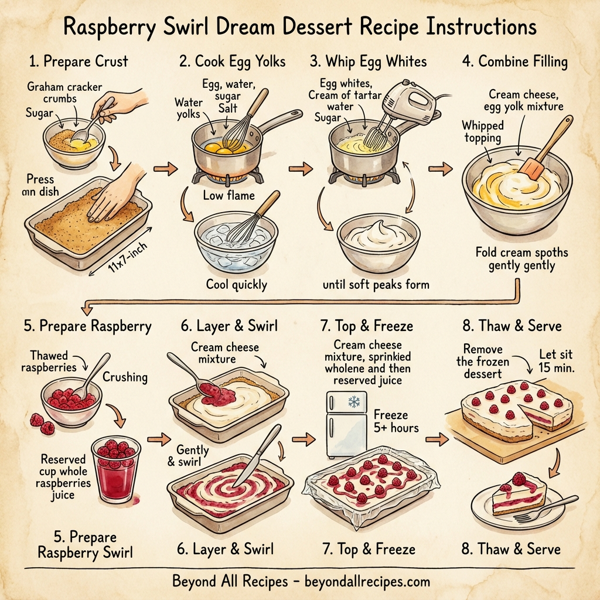 Raspberry Swirl Dream Dessert instructions