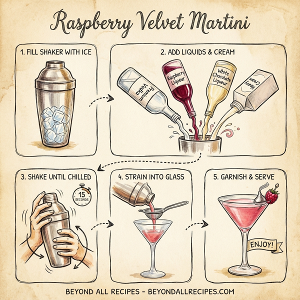 Raspberry Velvet Martini instructions