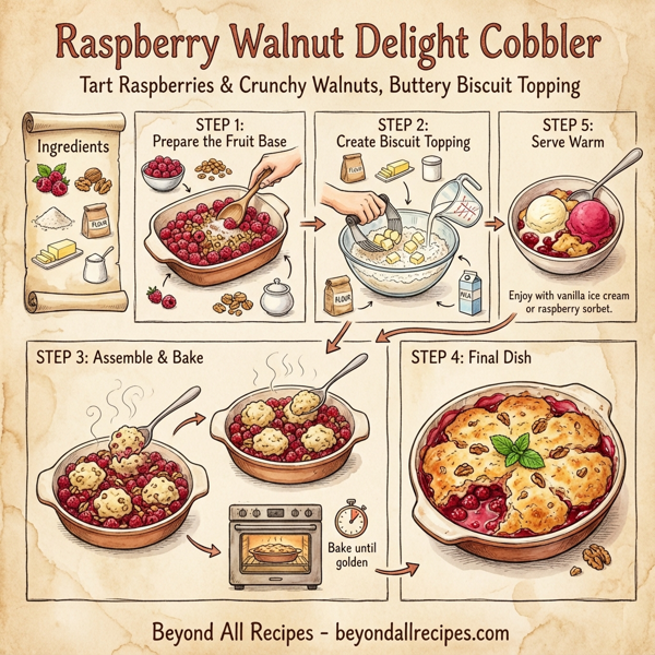 Raspberry Walnut Delight Cobbler instructions