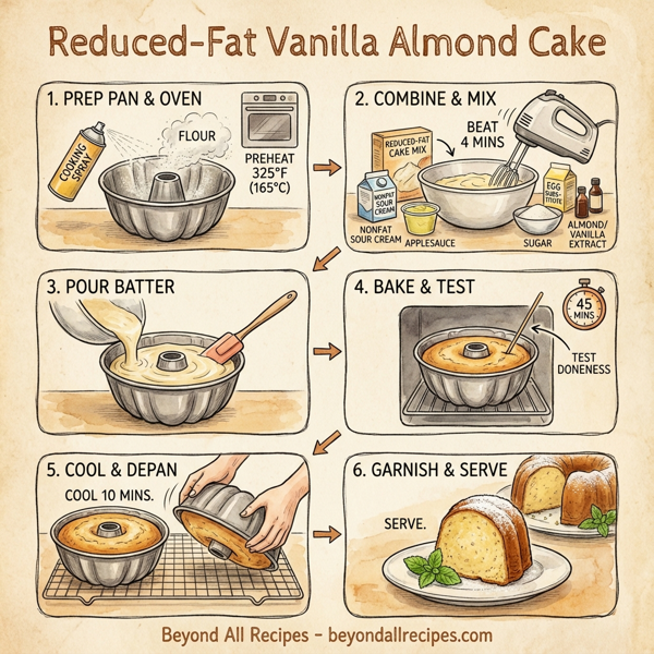 Reduced-Fat Vanilla Almond Cake instructions