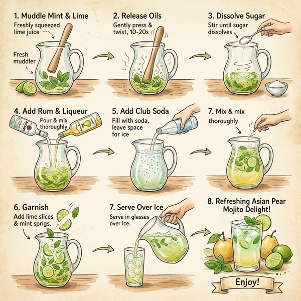 Refreshing Asian Pear Mojito Delight instructions