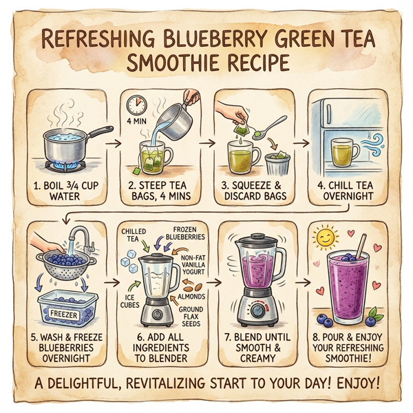 Refreshing Blueberry Green Tea Smoothie instructions
