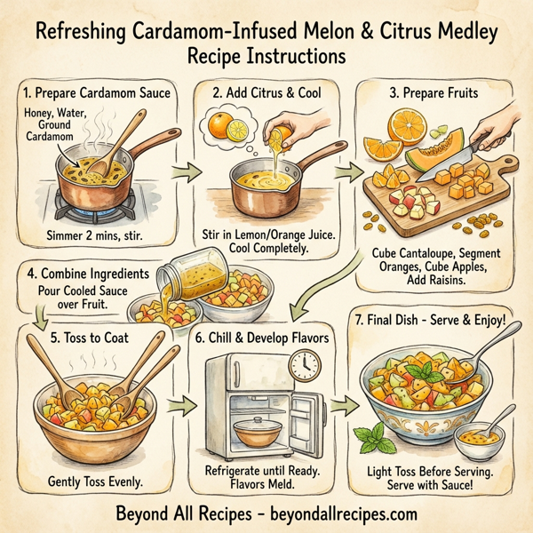 Refreshing Cardamom-Infused Melon and Citrus Medley instructions