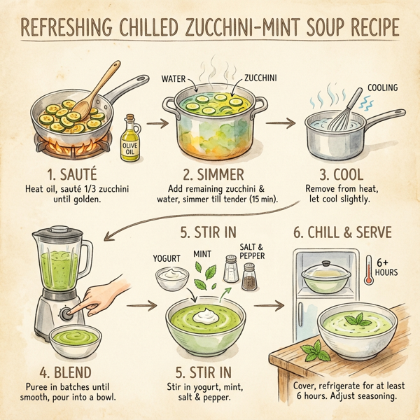 Refreshing Chilled Zucchini-Mint Soup instructions