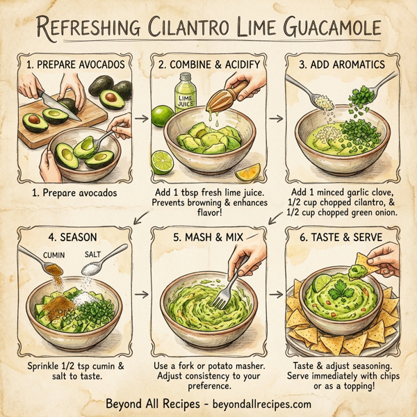 Refreshing Cilantro Lime Guacamole instructions