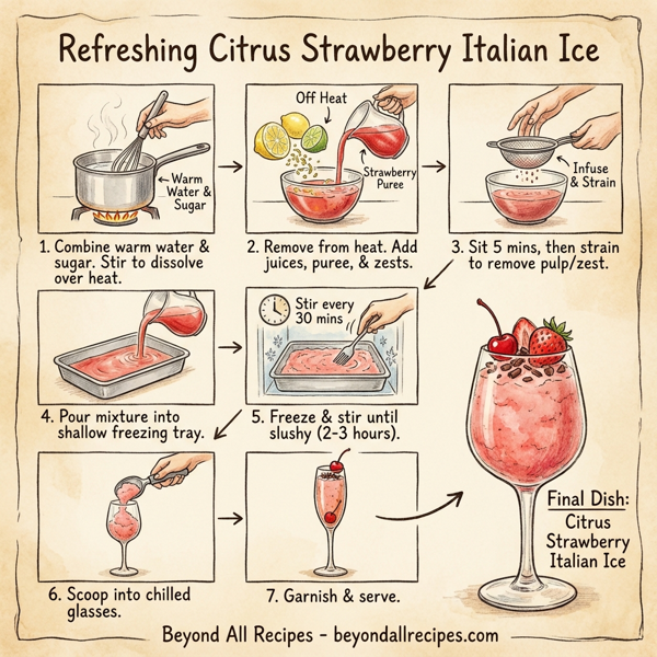 Refreshing Citrus Strawberry Italian Ice instructions