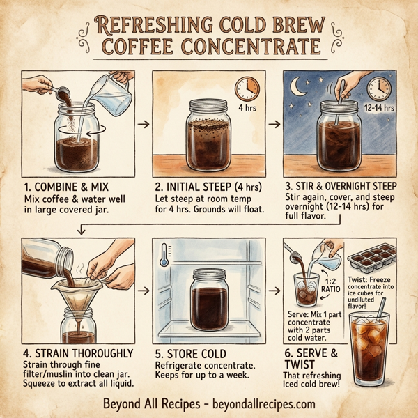 Refreshing Cold Brew Coffee Concentrate instructions