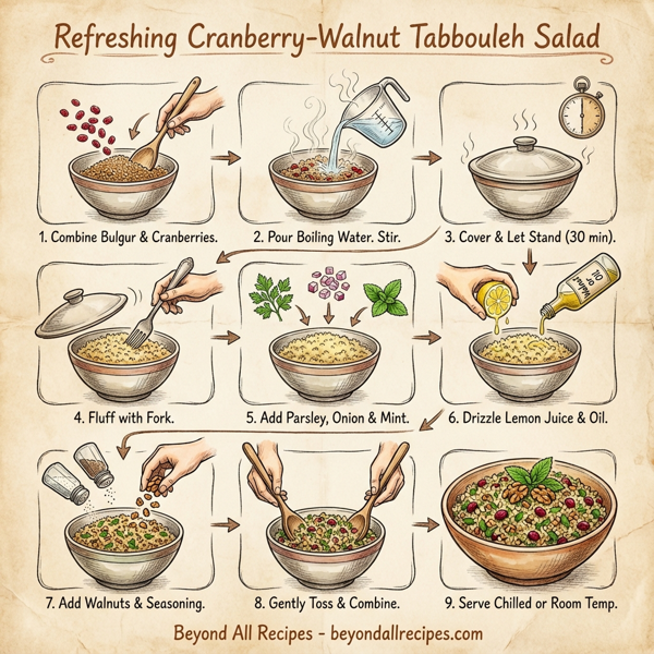Refreshing Cranberry-Walnut Tabbouleh Salad instructions