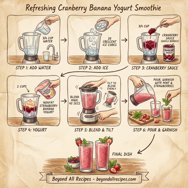 Refreshing Cranberry Banana Yogurt Smoothie instructions