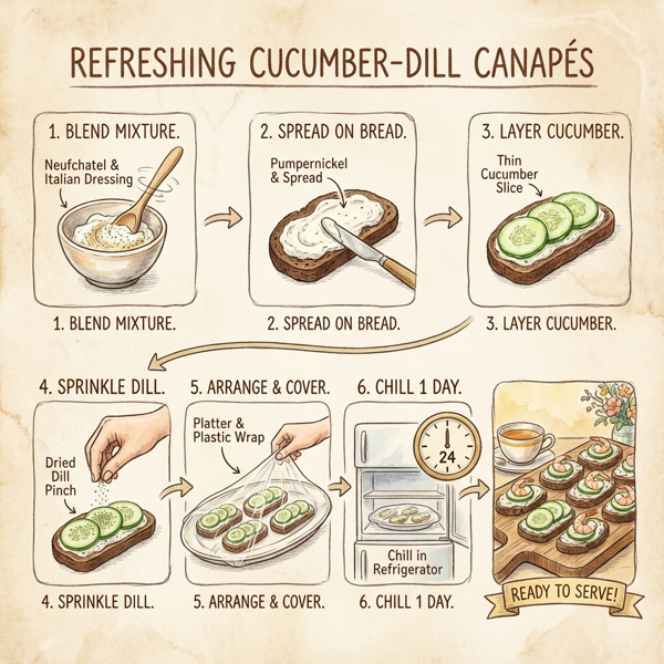 Refreshing Cucumber-Dill Canapés instructions