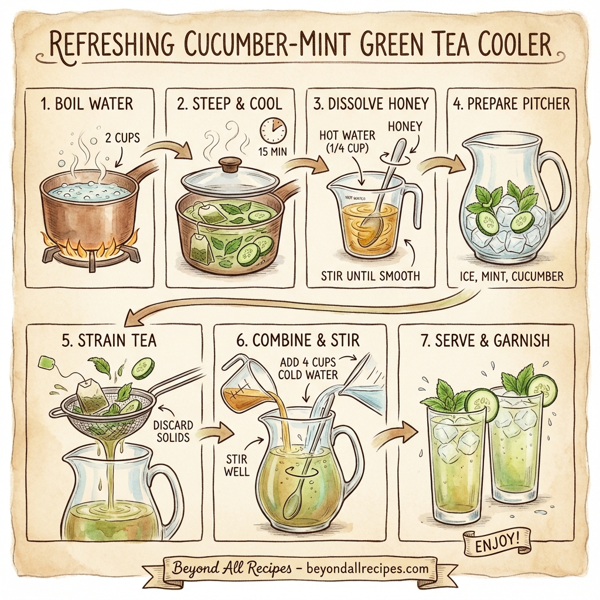 Refreshing Cucumber-Mint Green Tea Cooler instructions