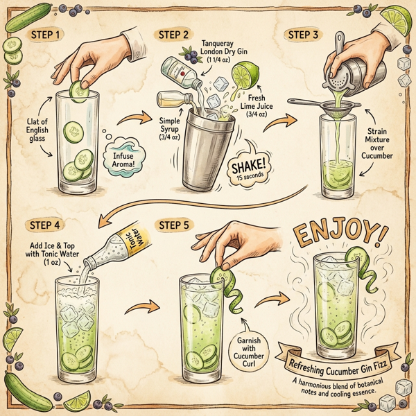 Refreshing Cucumber Gin Fizz instructions