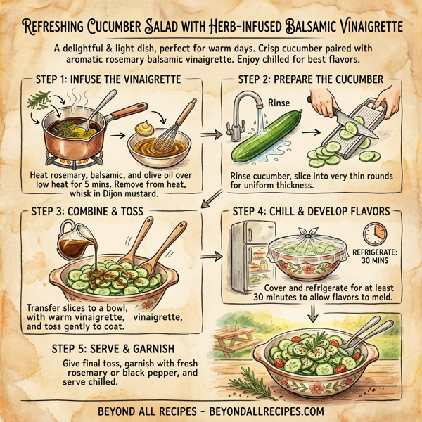 Refreshing Cucumber Salad with Herb-Infused Balsamic Vinaigrette instructions