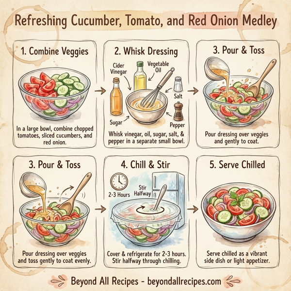 Refreshing Cucumber, Tomato, and Red Onion Medley instructions