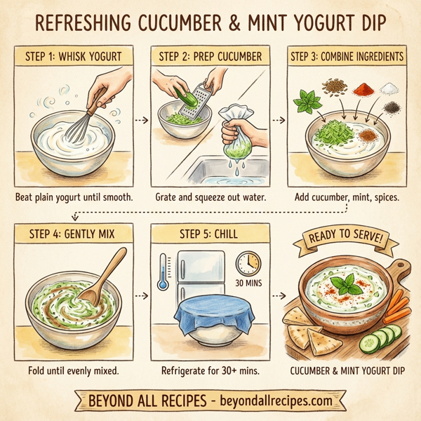 Refreshing Cucumber and Mint Yogurt Dip instructions