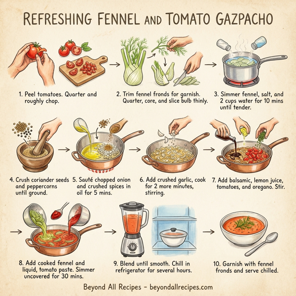 Refreshing Fennel and Tomato Gazpacho instructions