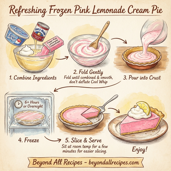 Refreshing Frozen Pink Lemonade Cream Pie instructions