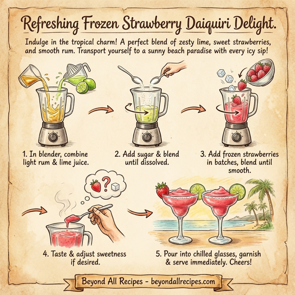 Refreshing Frozen Strawberry Daiquiri Delight instructions