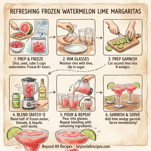 Refreshing Frozen Watermelon Lime Margaritas instructions