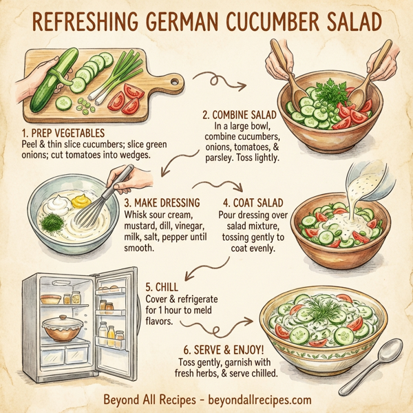 Refreshing German Cucumber Salad with Creamy Dill Dressing instructions