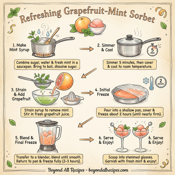 Refreshing Grapefruit-Mint Sorbet instructions