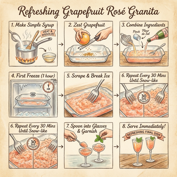 Refreshing Grapefruit Rosé Granita instructions