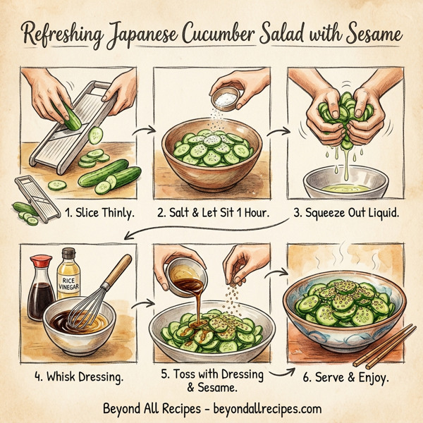Refreshing Japanese Cucumber Salad with Sesame instructions