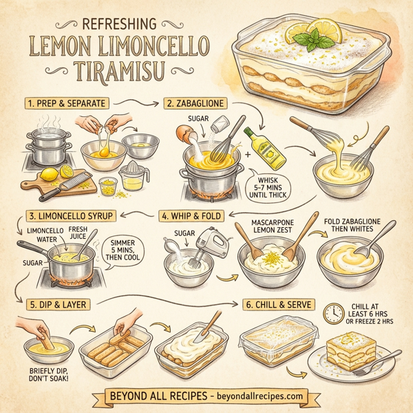 Refreshing Lemon Limoncello Tiramisu instructions