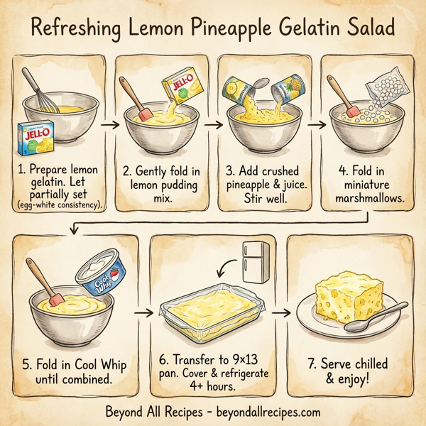 Refreshing Lemon Pineapple Gelatin Salad instructions