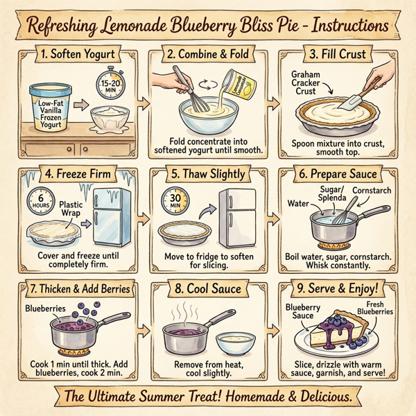 Refreshing Lemonade Blueberry Bliss Pie instructions