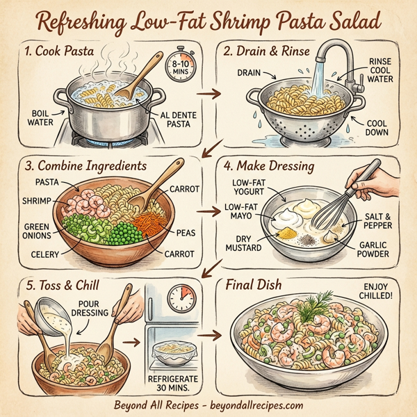 Refreshing Low-Fat Shrimp Pasta Salad instructions
