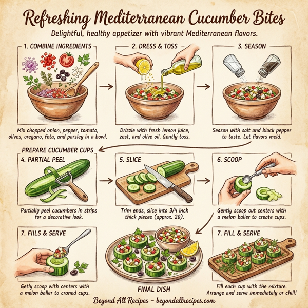 Refreshing Mediterranean Cucumber Bites instructions