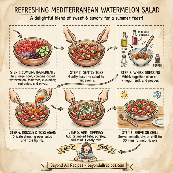Refreshing Mediterranean Watermelon Salad instructions