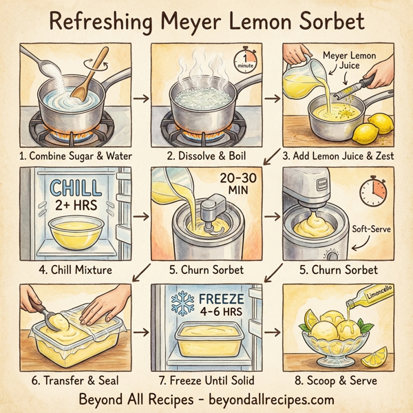 Refreshing Meyer Lemon Sorbet instructions