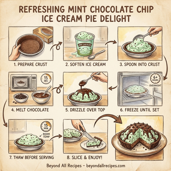 Refreshing Mint Chocolate Chip Ice Cream Pie Delight instructions