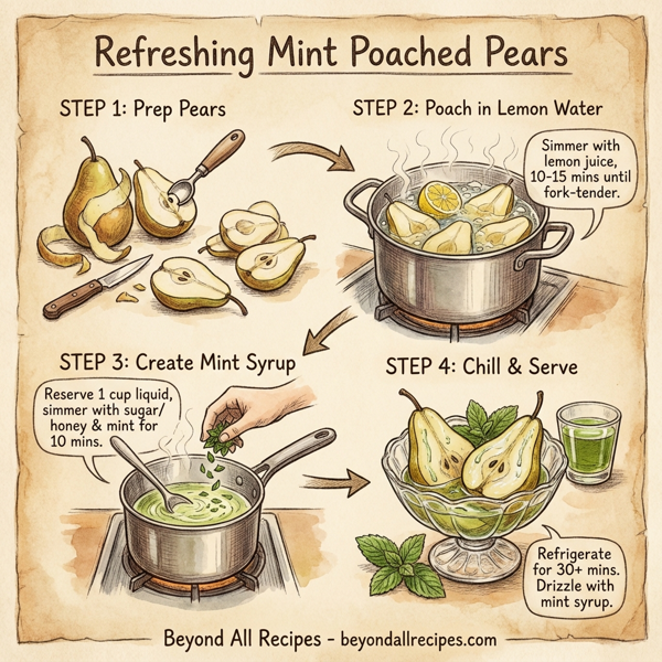 Refreshing Mint Poached Pears instructions