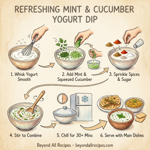 Refreshing Mint & Cucumber Yogurt Dip instructions