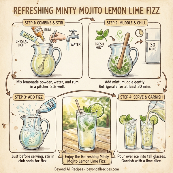 Refreshing Minty Mojito Lemon Lime Fizz instructions