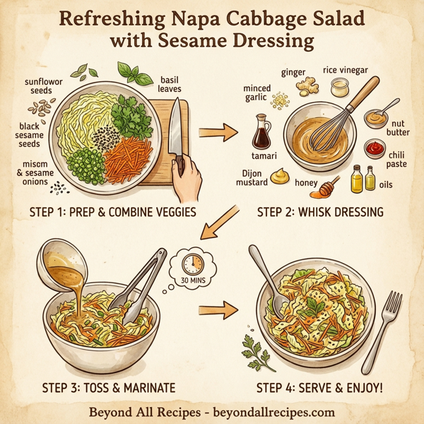 Refreshing Napa Cabbage Salad with Sesame Dressing instructions