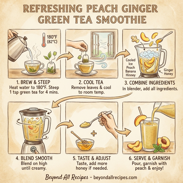Refreshing Peach Ginger Green Tea Smoothie instructions