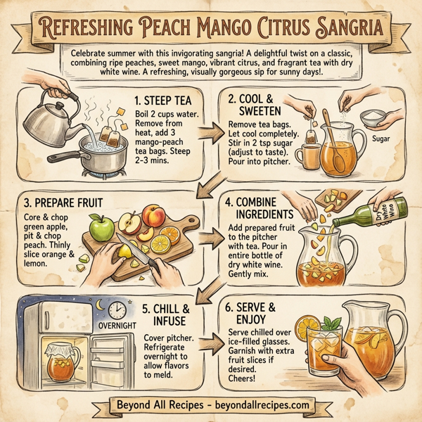 Refreshing Peach Mango Citrus Sangria instructions