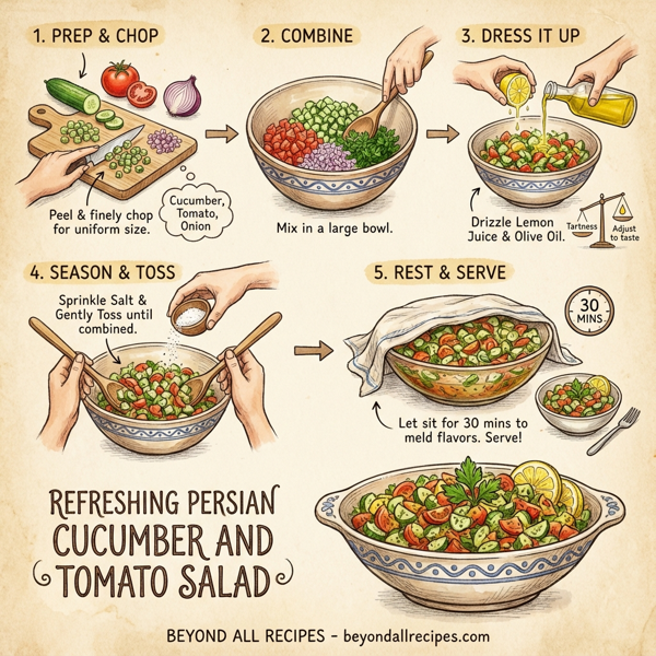 Refreshing Persian Cucumber and Tomato Salad instructions