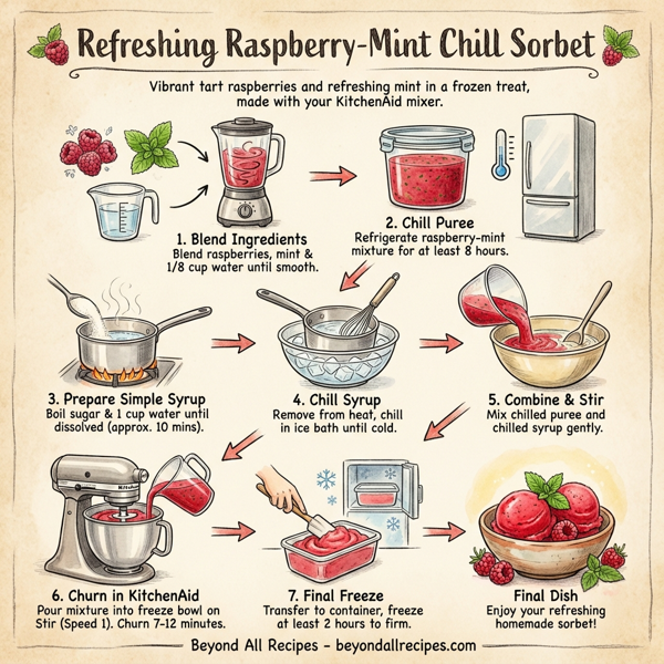 Refreshing Raspberry-Mint Chill Sorbet instructions