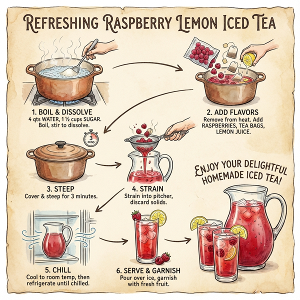Refreshing Raspberry Lemon Iced Tea instructions