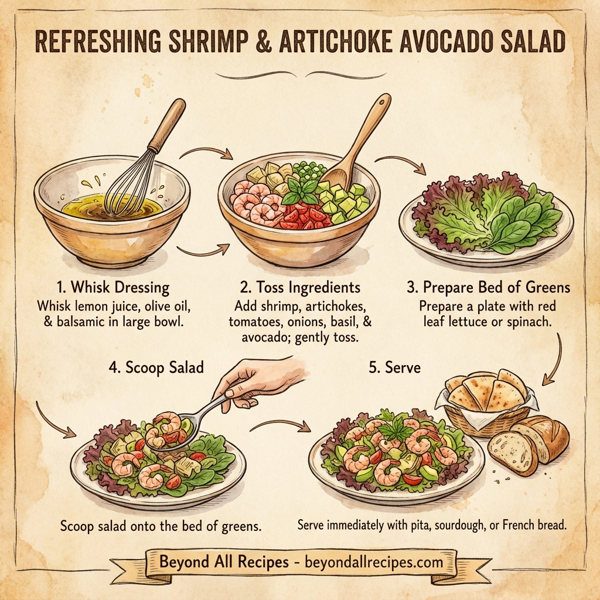 Refreshing Shrimp & Artichoke Avocado Salad instructions