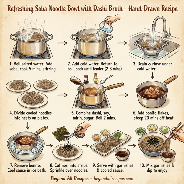 Refreshing Soba Noodle Bowl with Dashi Broth instructions